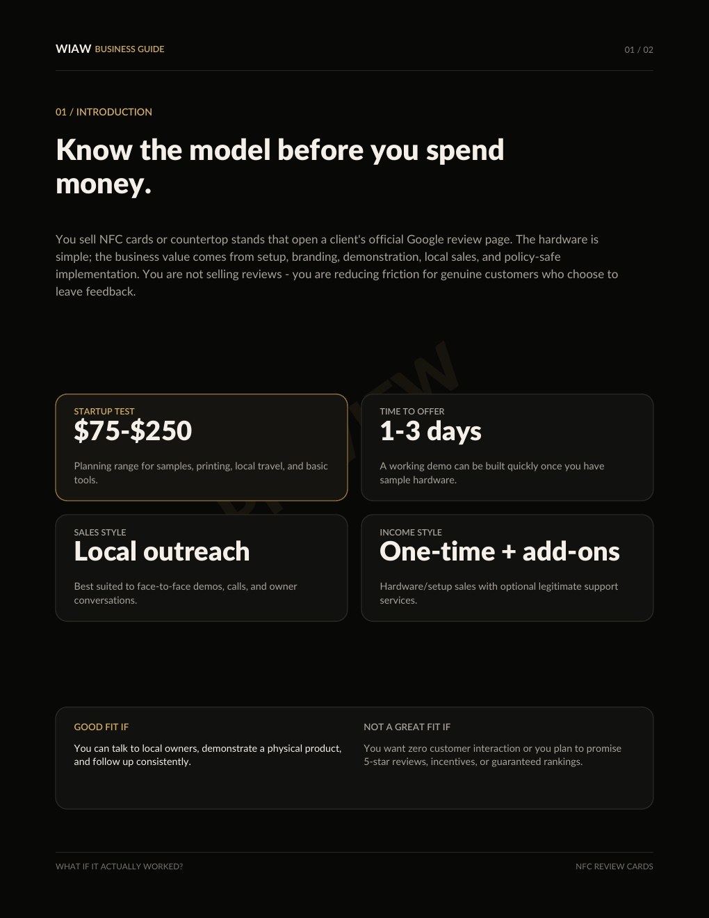 Google Review NFC Card Business preview page 2
