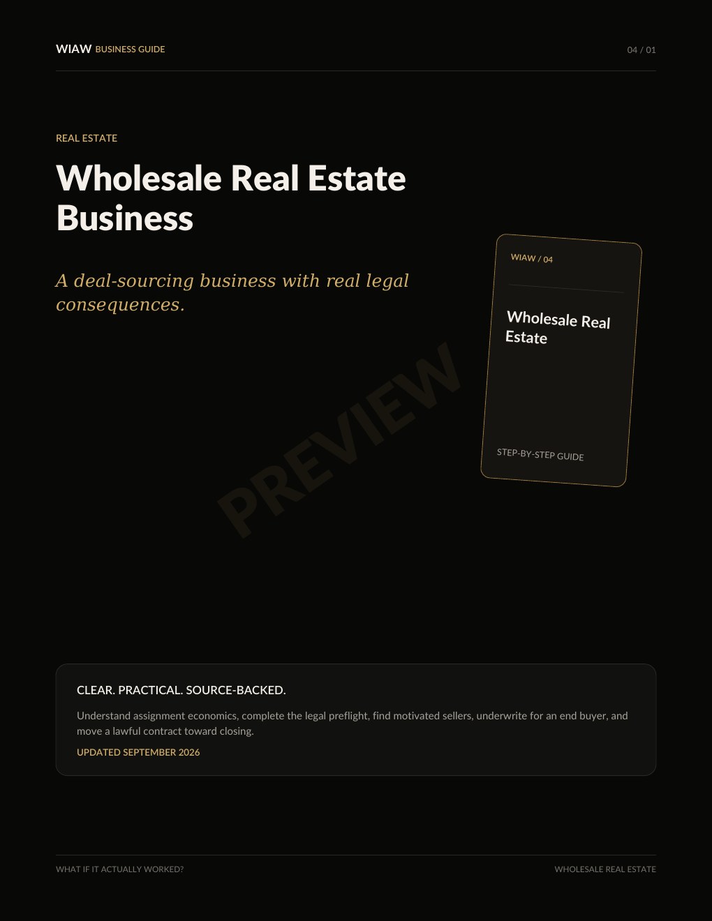 Wholesale Real Estate preview page 1